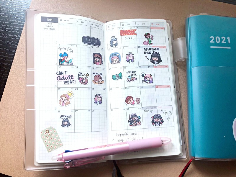 Calendar and Daily page from my Hobonichi