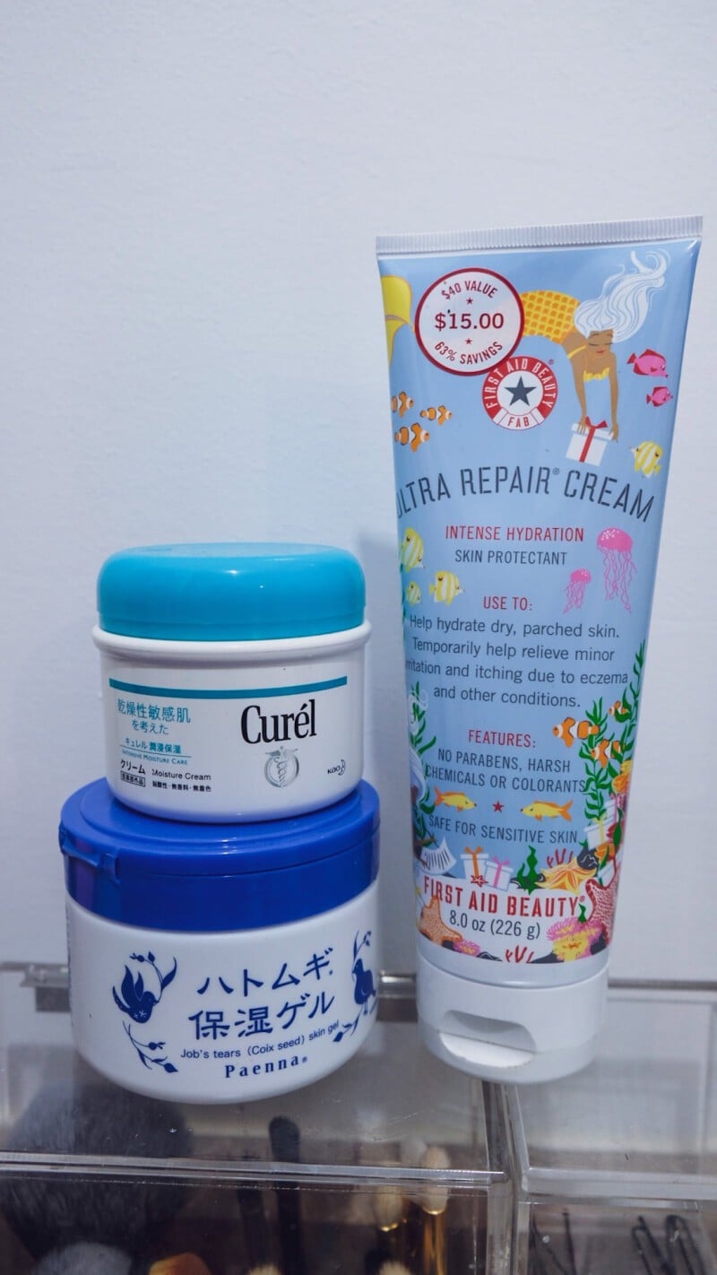 Moisturizer - Paenna, First Aid Beauty, and Curél