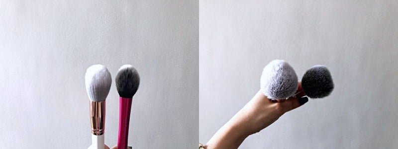 Anne Clutz Ultimate Beginner Brush Set Powder Brush compared to Real Techniques Blush Brush